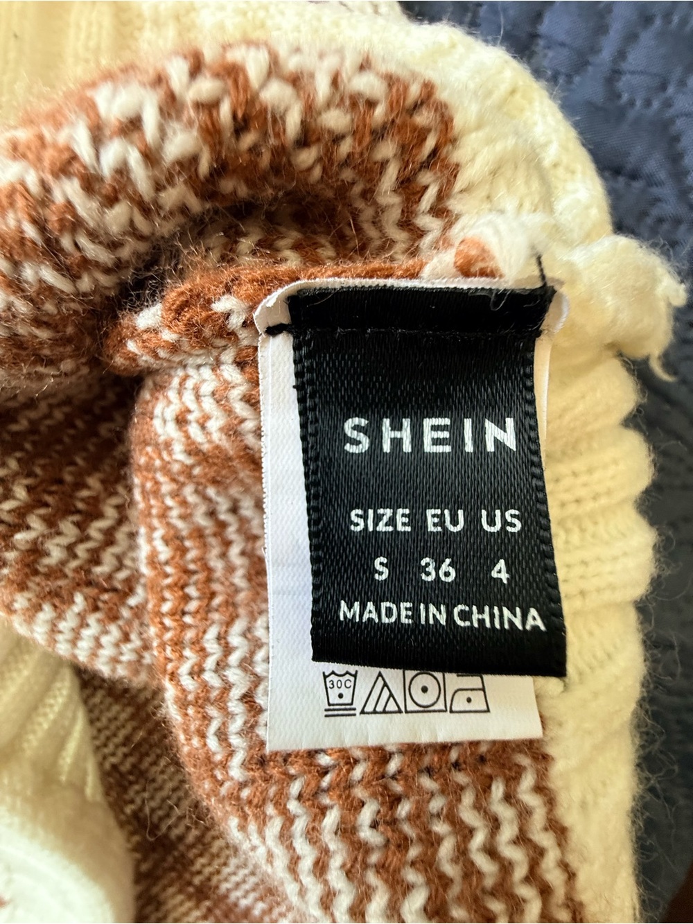 SHEIN Brown & Cream Houndstooth Button Cardigan - Picture 3 of 5